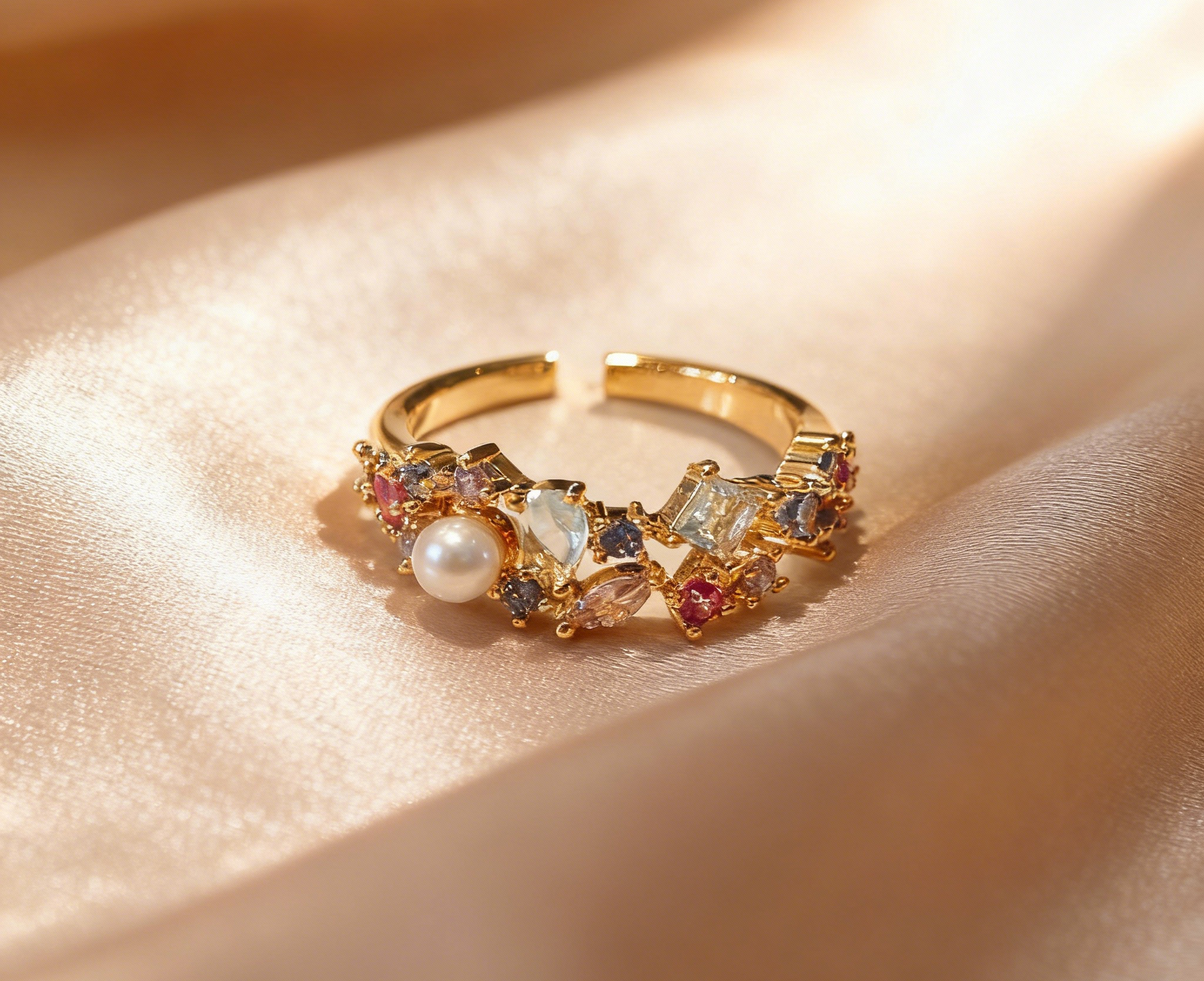 Rings with orange, blue, green, red, silver , sparkling and perfect for Friday gatherings and bright spring outfits