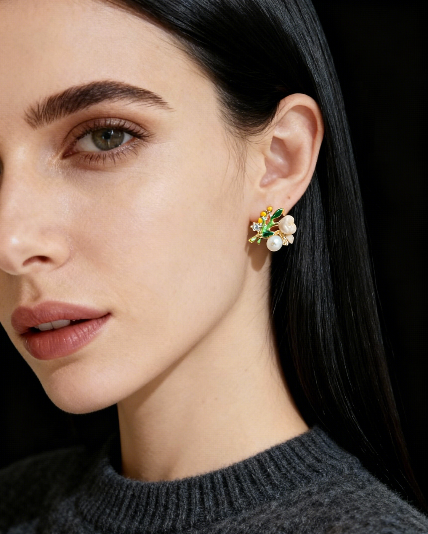 Nature-inspired lightweight gold floral earrings for summer outfits